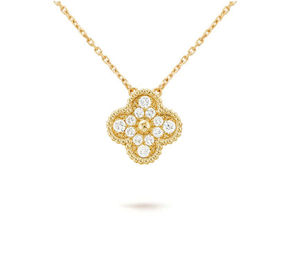 [OAK JURI]CLOVER 15MM DIAMOND SINGLE FLOWER NECKLACE COLLECTION