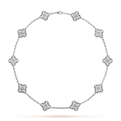 [OAK JURI]CLOVER 10 MOTIFS DIAMOND NECKLACE