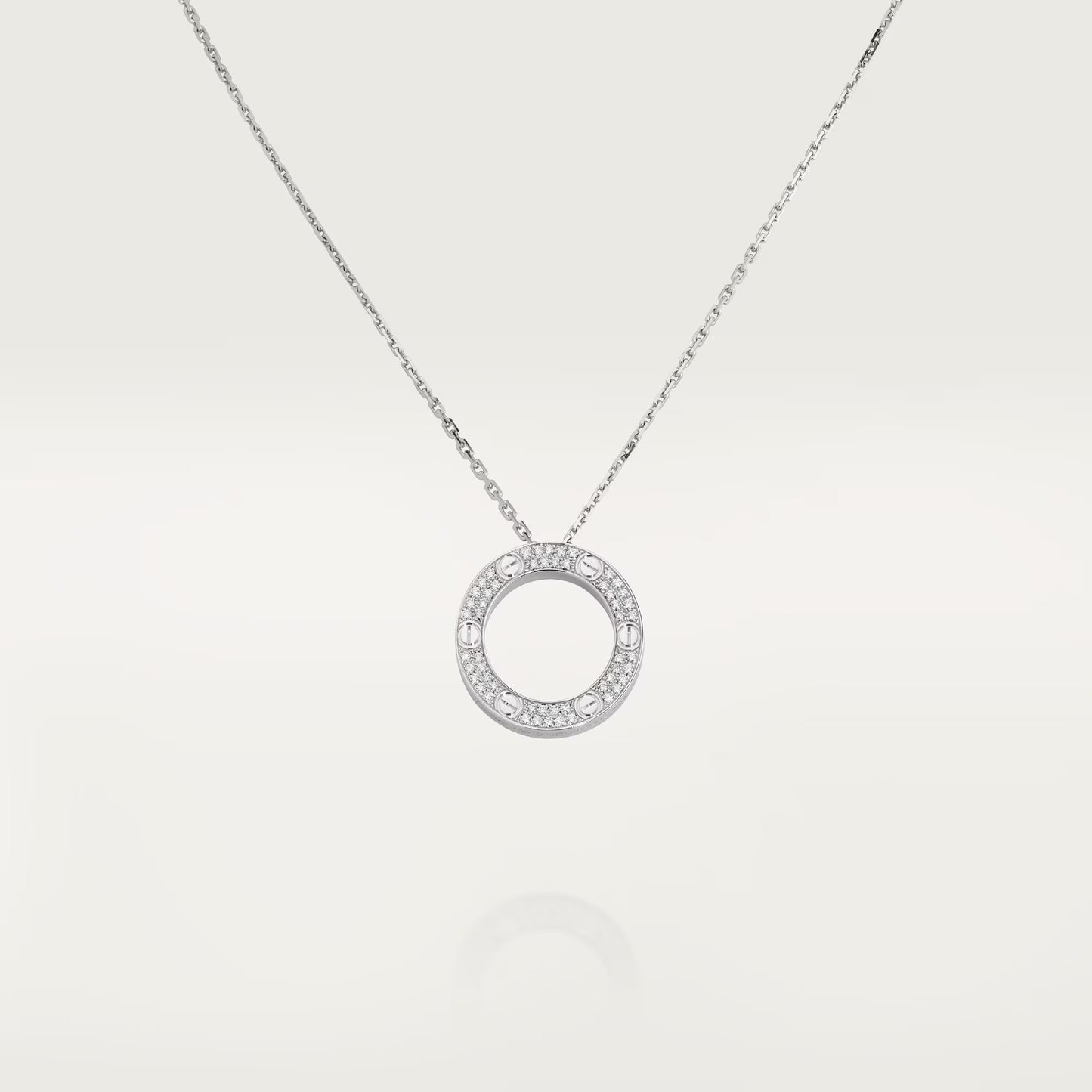 [OAK JURI]LOVE NECKLACE 16MM  FULL DIAMOND