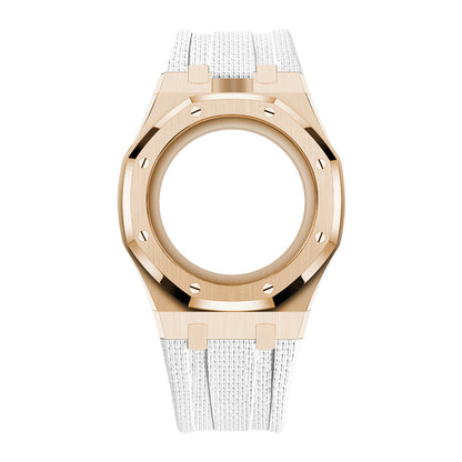 Steel Case & Fluoroelastomer Strap Full‑wrap Embedded Watch Band