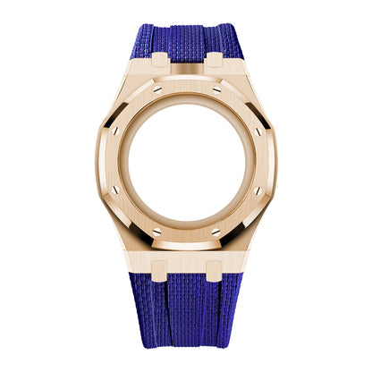 Steel Case & Fluoroelastomer Strap Full‑wrap Embedded Watch Band