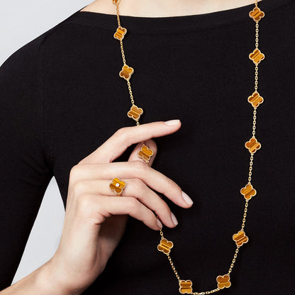 [OAK JURI]CLOVER 20 MOTIFS TIGER EYE ROSE GOLD