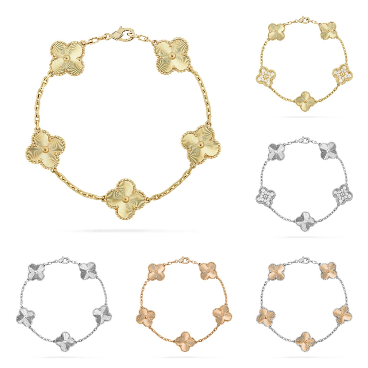 [OAK JURI] CLOVER 5 MOTIF LASER BRACELET COLLECTION