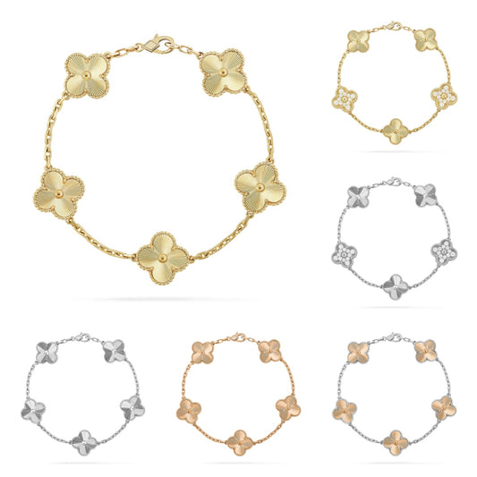 [OAK JURI] CLOVER 5 MOTIF LASER BRACELET COLLECTION
