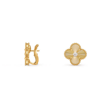 [OAK JURI]CLOVER 15MM MOP DIAMOND EARRINGS COLLECTION