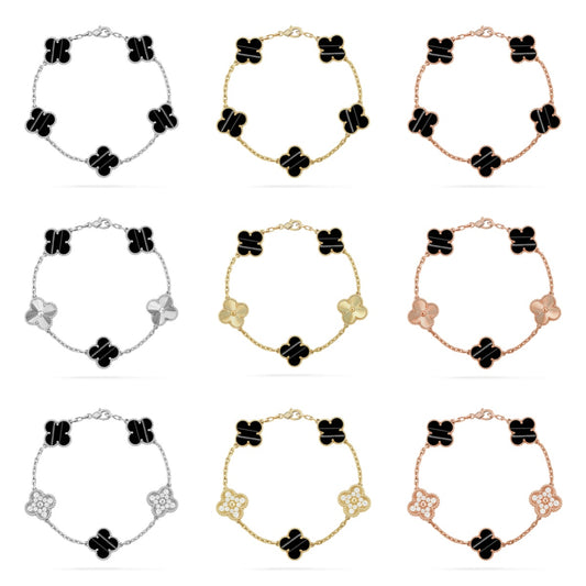 [OAK JURI] CLOVER 5 MOTIF PULSAR STONE BRACELET COLLECTION