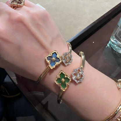 [OAK JURI]OPERA TULLE  GOLD BRACELET WITH ENAMEL BACKGROUND