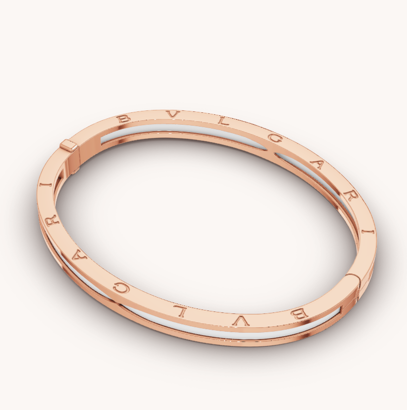 [OAK JURI]ZERO 1 PINK GOLD WITH WHITE CERAMIC BRACELET