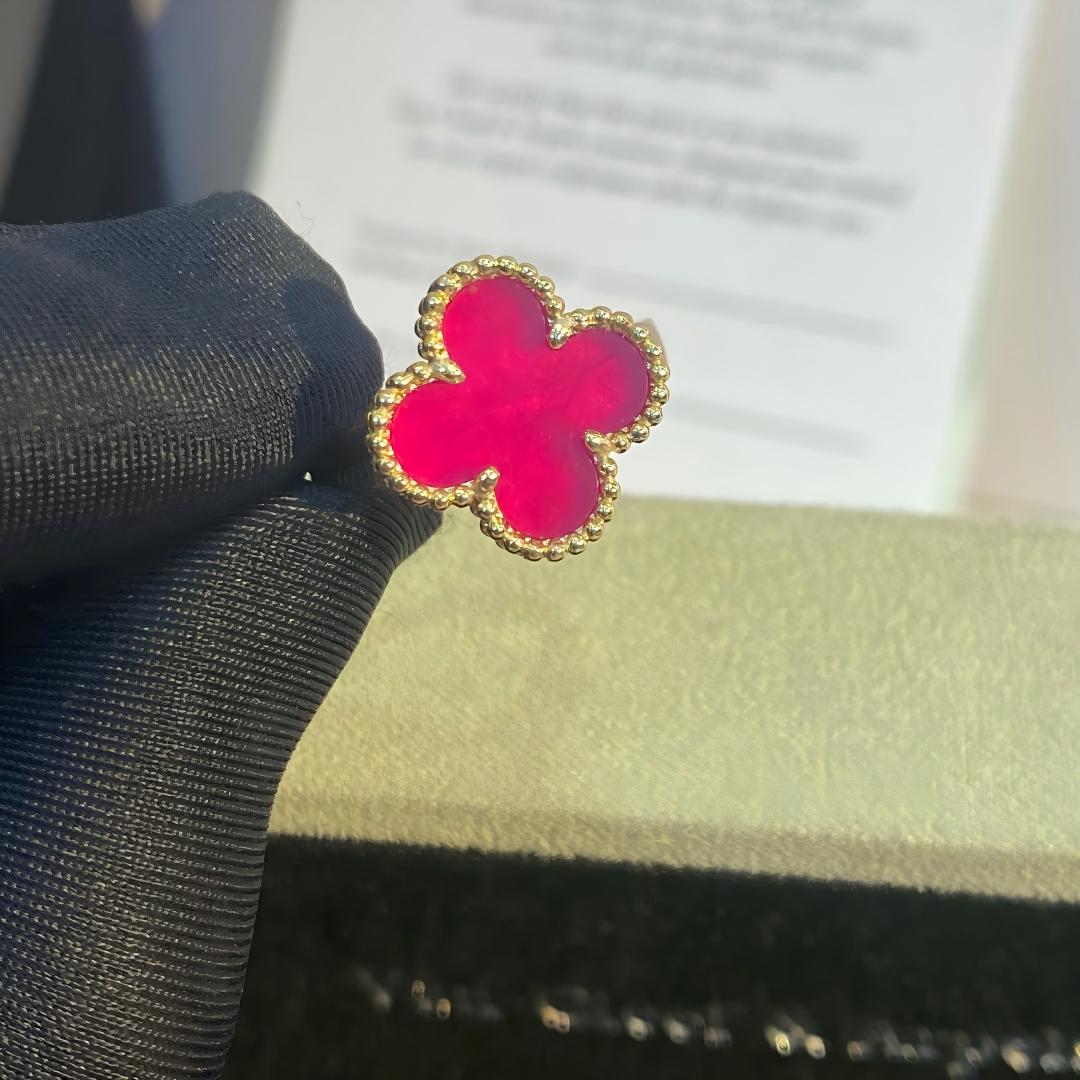 [OAK JURI]NEW CLOVER PINK ENAMEL RINGS