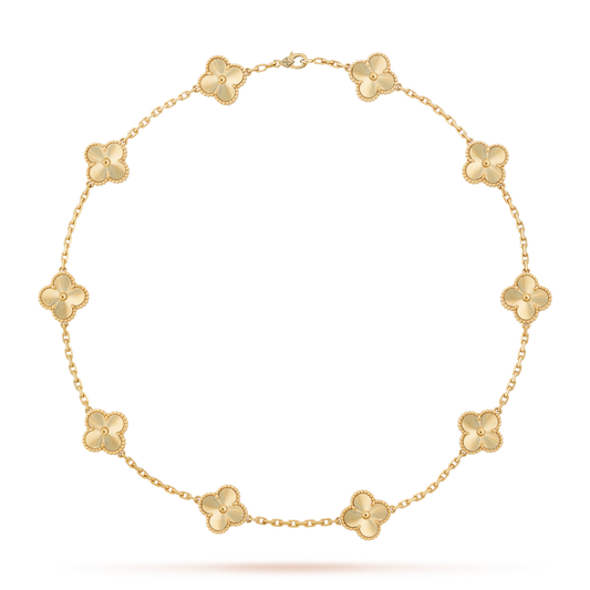 [OAK JURI]CLOVER 10 MOTIFS LASER NECKLACE