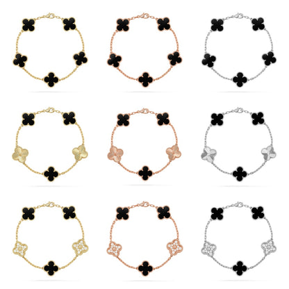 [OAK JURI] CLOVER 5 MOTIF ONYXS BRACELET COLLECTION