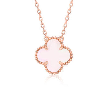 [OAK JURI]CLOVER 15MM PINK MOTHER-OF-PEARL SINGLE FLOWER NECKLACE