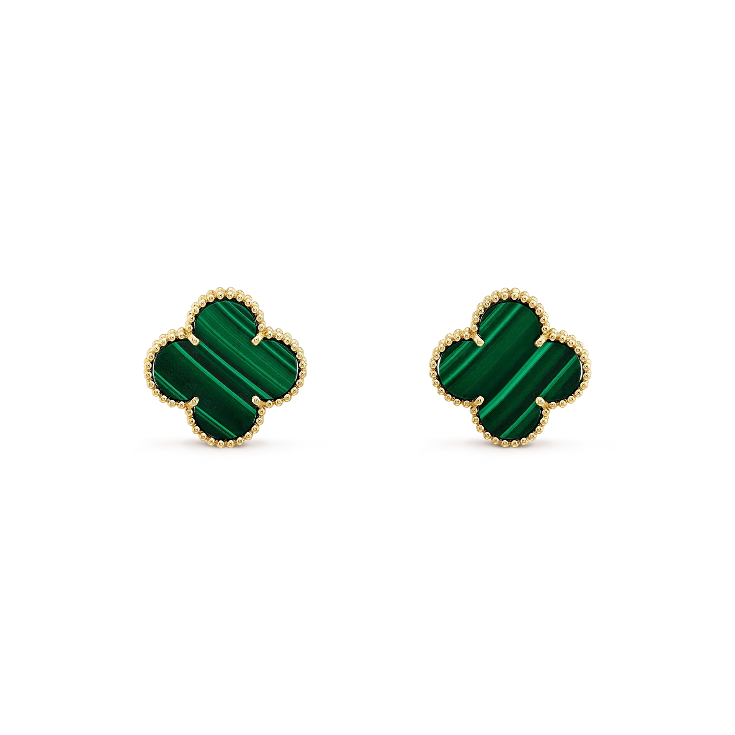 [OAK JURI]CLOVER MINI 9.5MM MALACHITE  EARRINGS