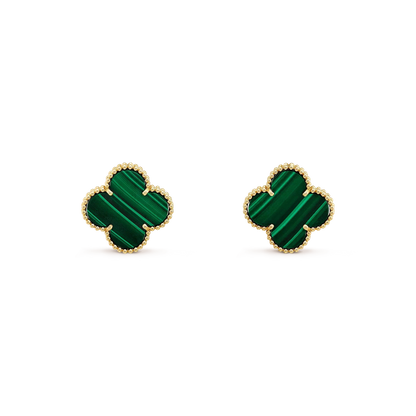 [OAK JURI]CLOVER MINI 9.5MM MALACHITE  EARRINGS