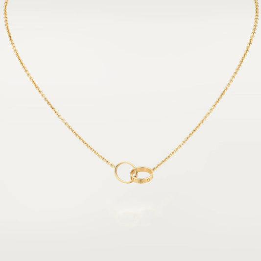 [OAK JURI]LOVE NECKLACE DOUBLE RING GOLD
