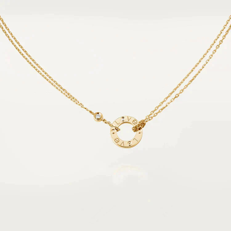 [OAK JURI]LOVE NECKLACE 16MM 2 DIAMONDS