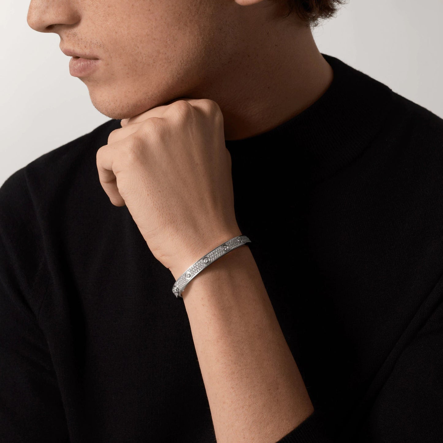 [OAK JURI]LOVE BRACELET 6.1MM DIAMOND-PAVED 10 BIG DIAMONDS