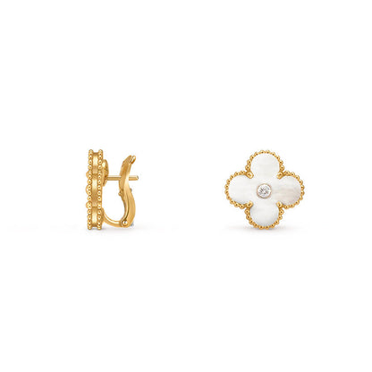 [OAK JURI]CLOVER 15MM MOP DIAMOND EARRINGS COLLECTION