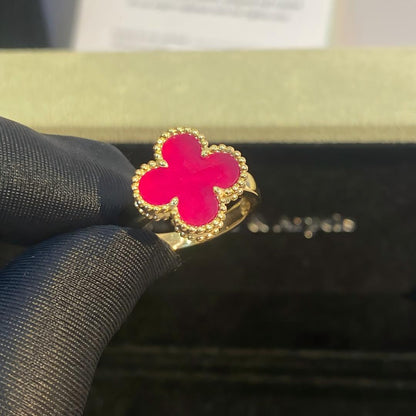 [OAK JURI]NEW CLOVER PINK ENAMEL RINGS