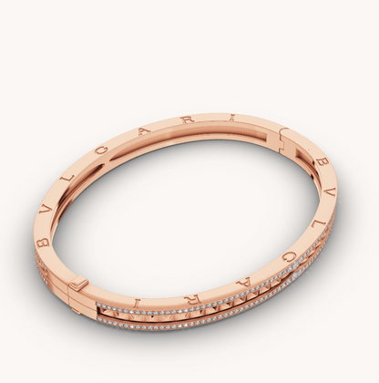 [OAK JURI]ZERO 1 SPIRAL AND PAVED DIAMOND PINK GOLD BRACELET