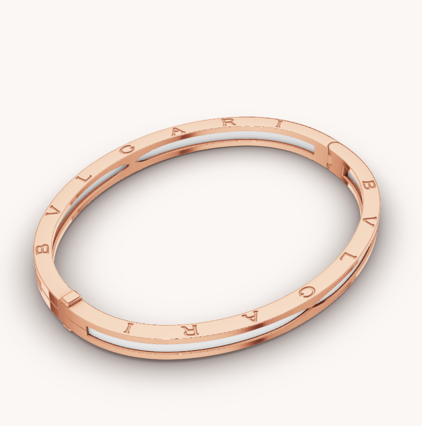 [OAK JURI]ZERO 1 PINK GOLD WITH WHITE CERAMIC BRACELET