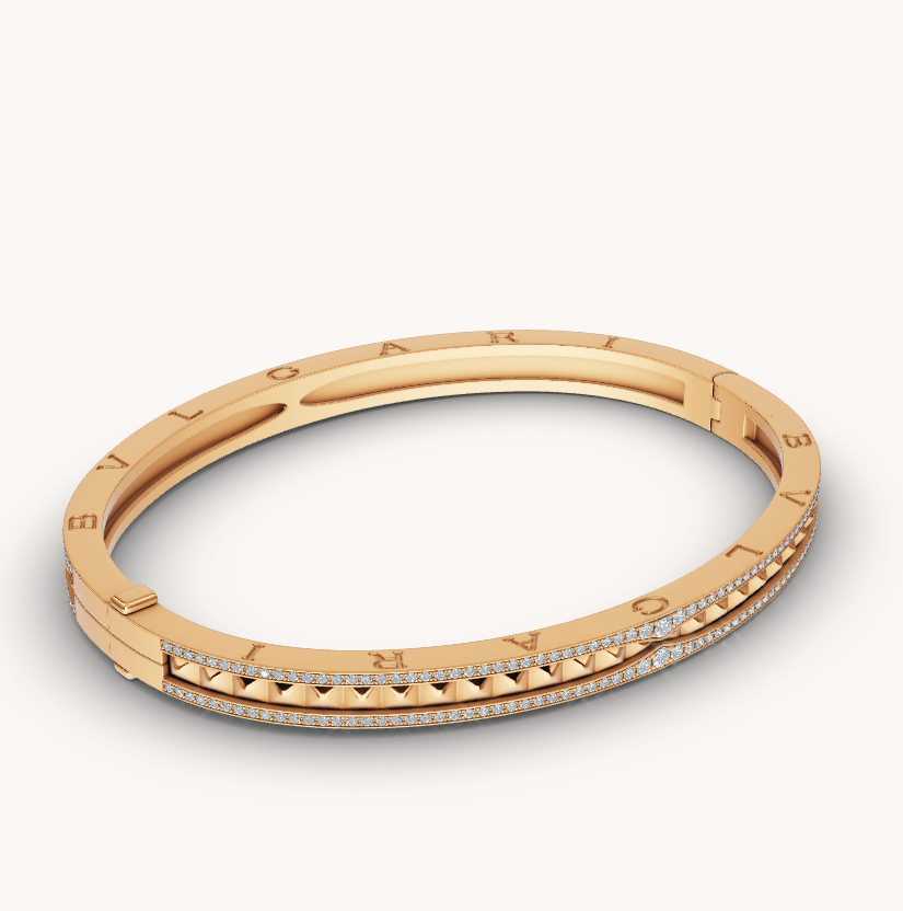 [OAK JURI]ZERO 1 SPIRAL AND PAVED DIAMOND GOLD BRACELET