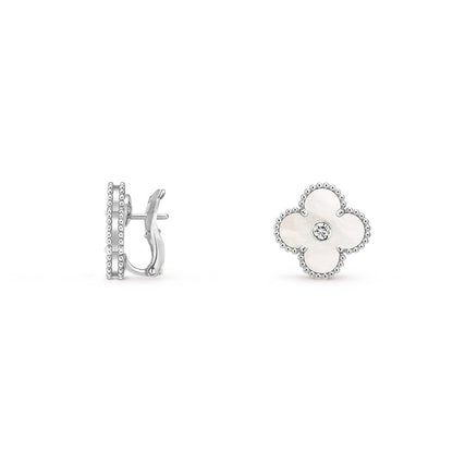 [OAK JURI]CLOVER SILVER 15MM MOP DIAMOND EARRINGS COLLECTION