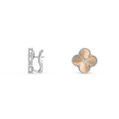 [OAK JURI]CLOVER SILVER 15MM MOP DIAMOND EARRINGS COLLECTION