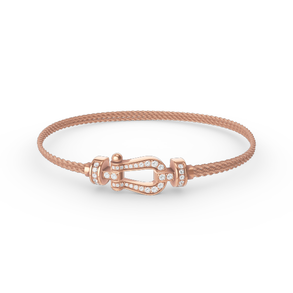 [OAK JURI]FORCE SMALL HORSESHOE  DIAMOND CHAIN ROPE BRACELET
