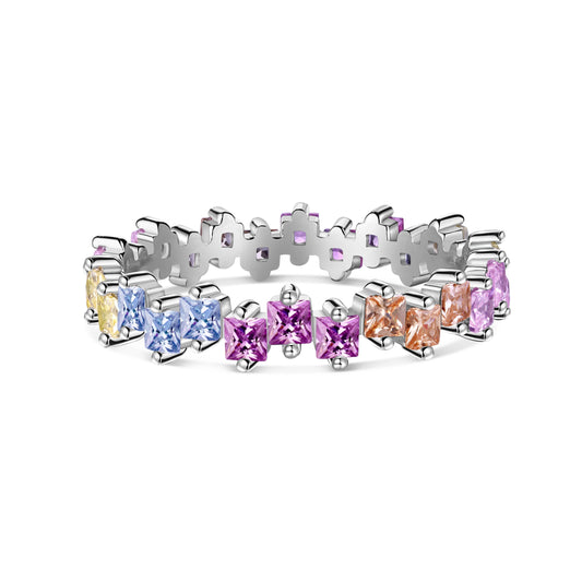 [OAK JURI]Mixed Colorful Square Staggered Rings
