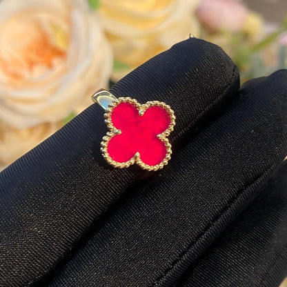 [OAK JURI]NEW CLOVER PINK ENAMEL RINGS