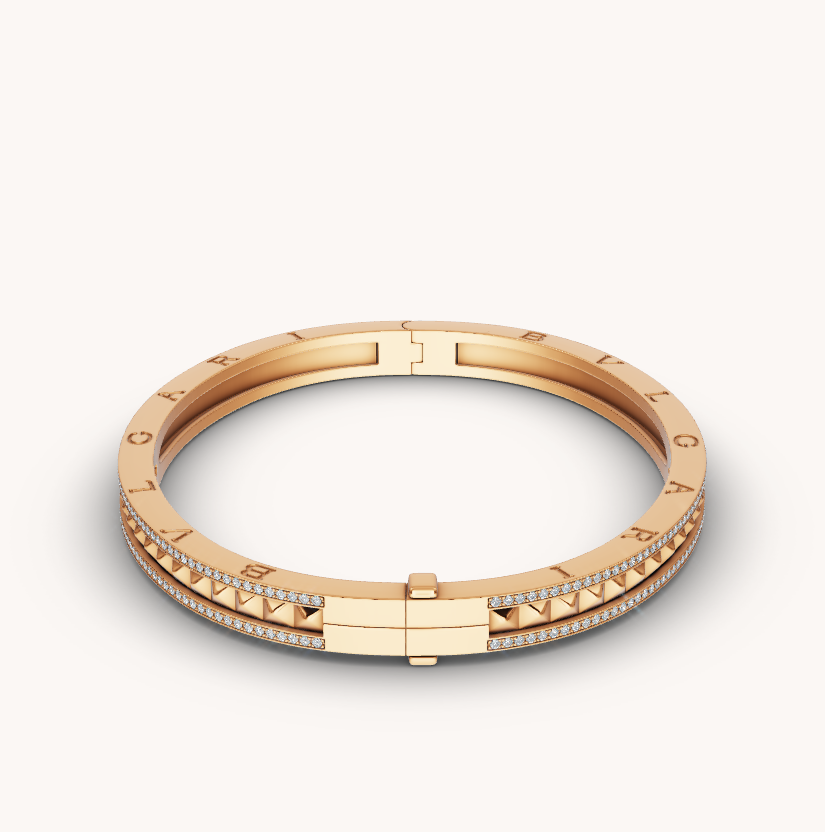 [OAK JURI]ZERO 1 SPIRAL AND PAVED DIAMOND GOLD BRACELET