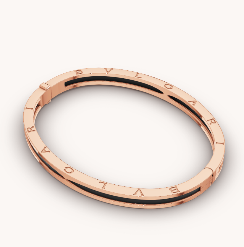 [OAK JURI]ZERO 1 PINK GOLD WITH BLACK CERAMIC BRACELET