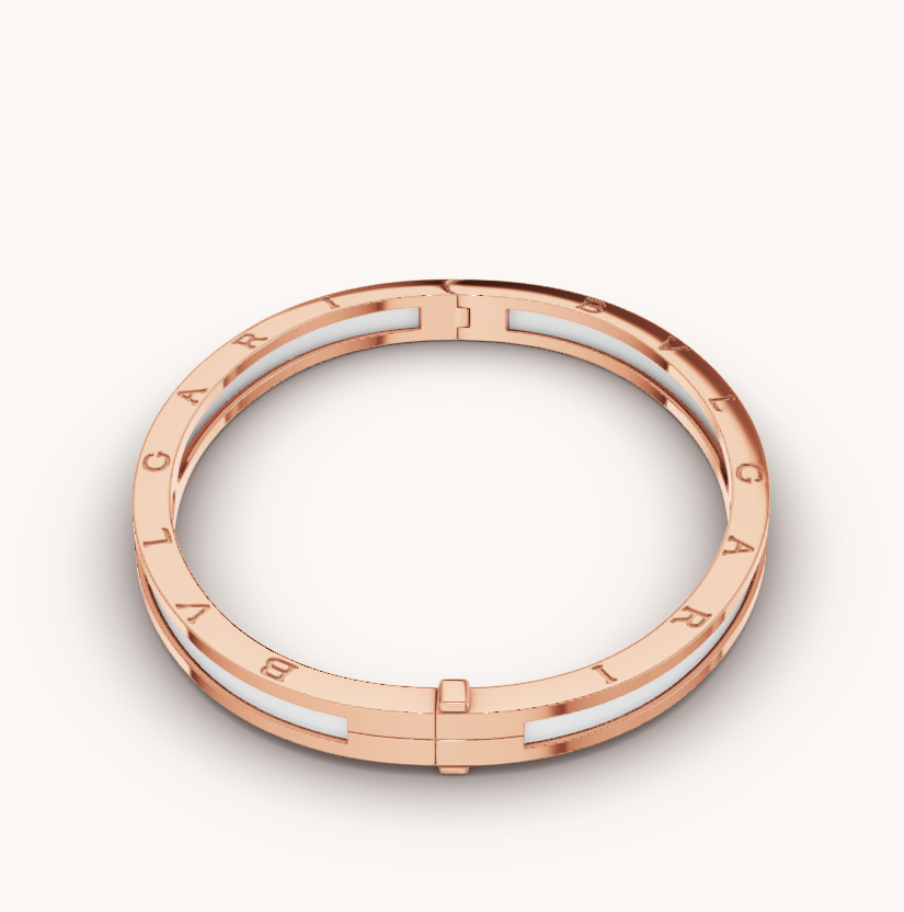 [OAK JURI]ZERO 1 PINK GOLD WITH WHITE CERAMIC BRACELET