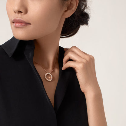 [OAK JURI]LOVE NECKLACE 16MM  FULL DIAMOND