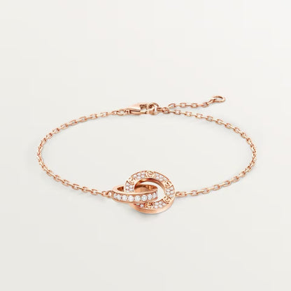 [OAK JURI]LOVE DOUBLE RING FULL DIAMOND BRACELET
