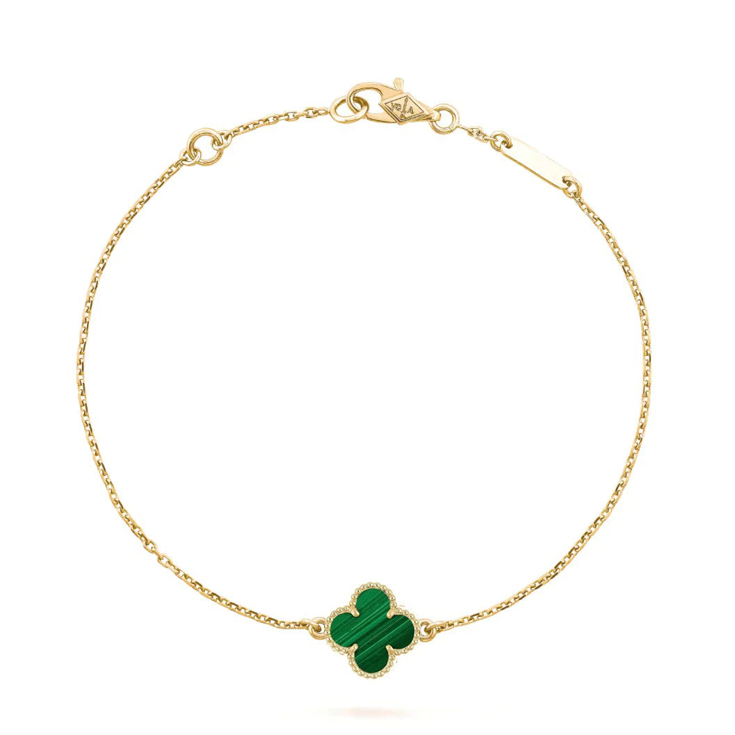[OAK JURI]CLOVER BRACELET MALACHITE 1 MOTIF