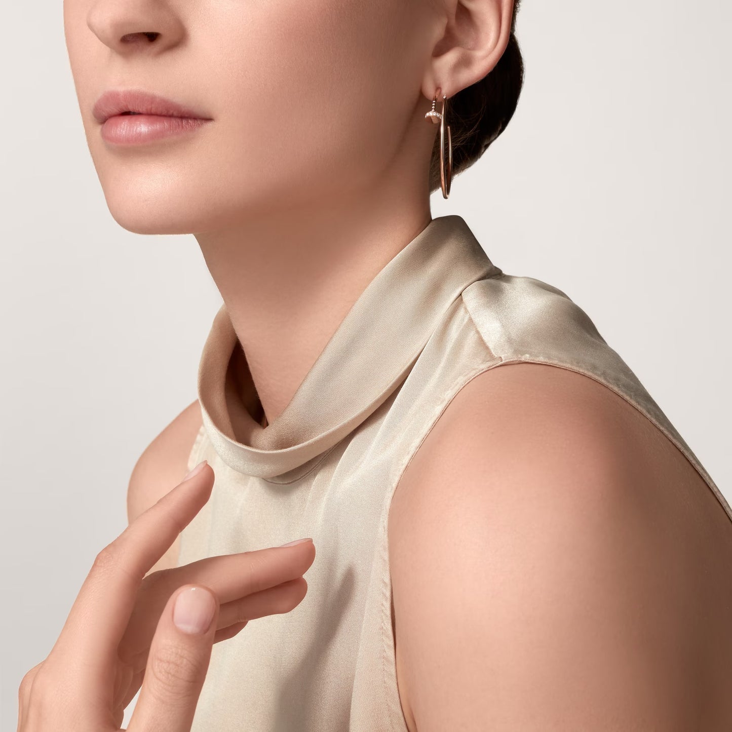 [OAK JURI]JUSTE HALF DIAMOND LARGE EARRINGS