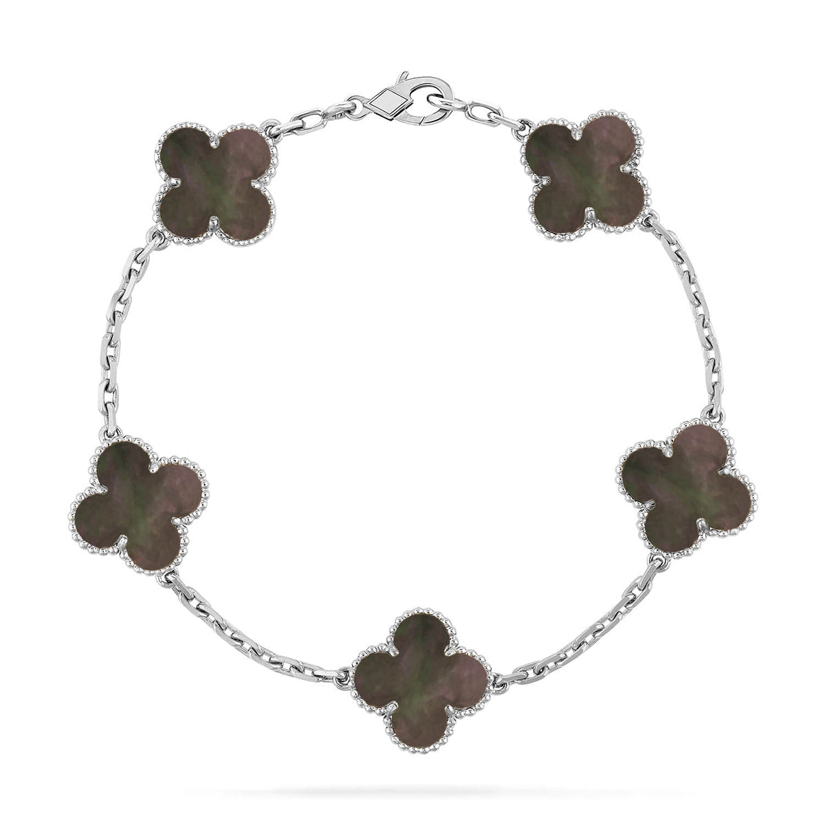 [OAK JURI] CLOVER 5 MOTIF GRAY MOP BRACELET COLLECTION