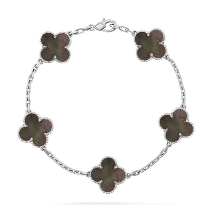 [OAK JURI] CLOVER 5 MOTIF GRAY MOP BRACELET COLLECTION