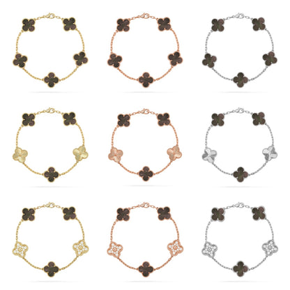[OAK JURI] CLOVER 5 MOTIF GRAY MOP BRACELET COLLECTION