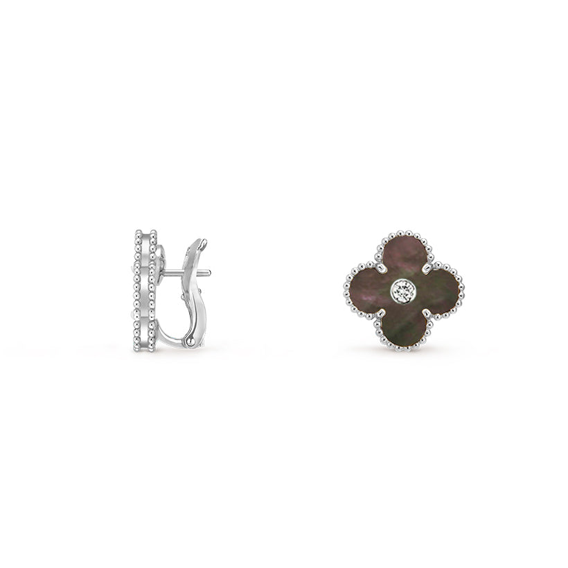 [OAK JURI]CLOVER SILVER 15MM MOP DIAMOND EARRINGS COLLECTION
