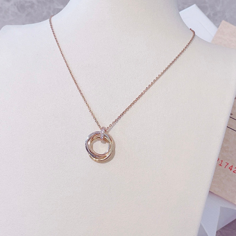 [OAK JURI]TRINITY NECKLACE GOLD  DIAMONDS