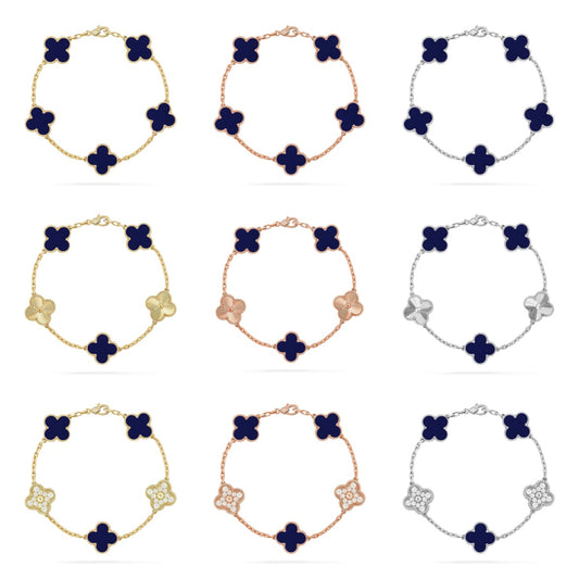 [OAK JURI]CLOVER 5 MOTIF LAPIS LAZULI BRACELET COLLECTION