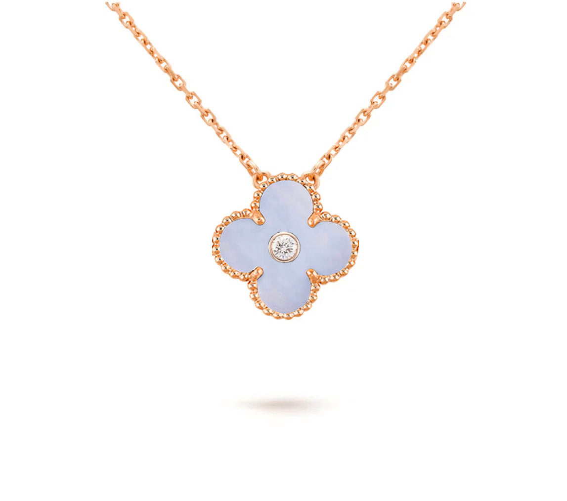 [OAK JURI]CLOVER 15MM DIAMOND SINGLE FLOWER NECKLACE COLLECTION