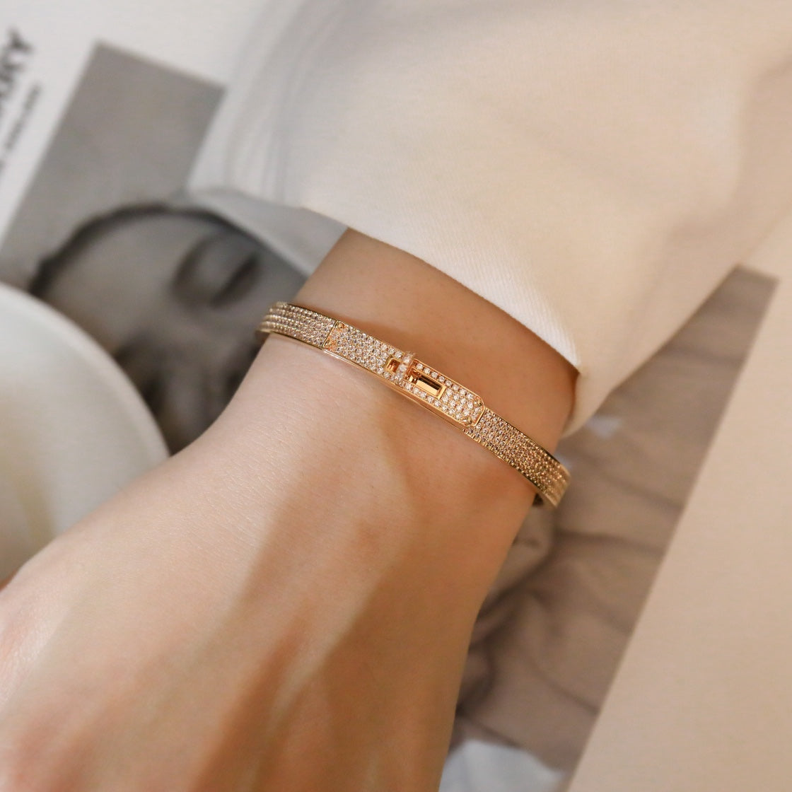 [OAK JURI]KELLY BRACELET DIAMOND PAVED