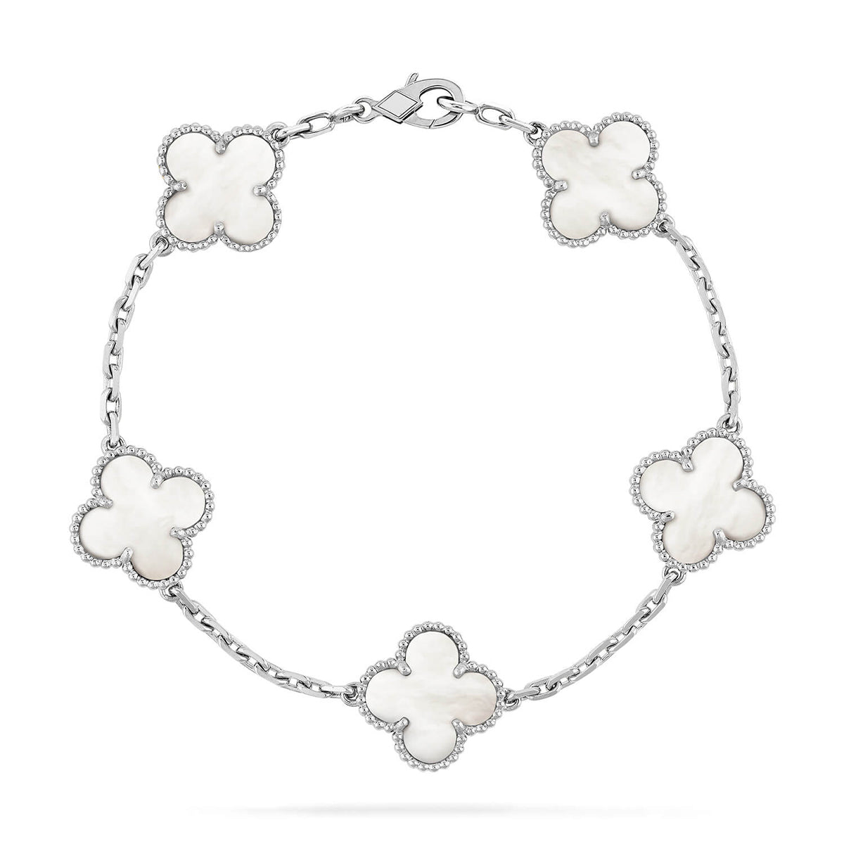 [OAK JURI]CLOVER WHITE PEARL MOP 5 MOTIF BRACELET COLLECTION