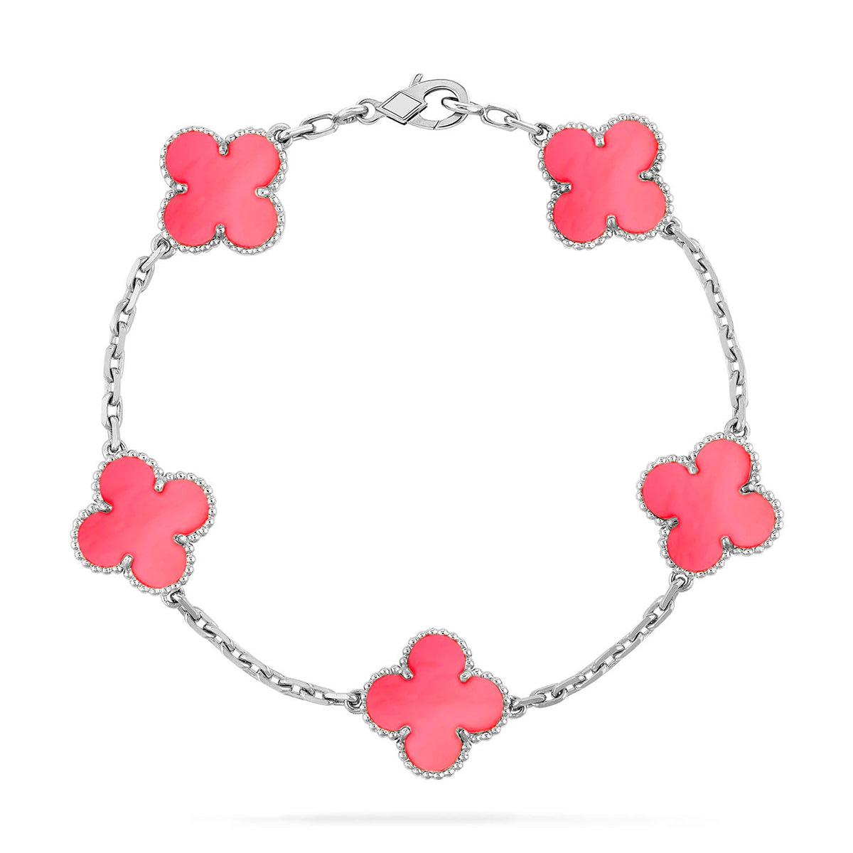 [OAK JURI] CLOVER 5 MOTIFS  PINK MOP BRACELET COLLECTION