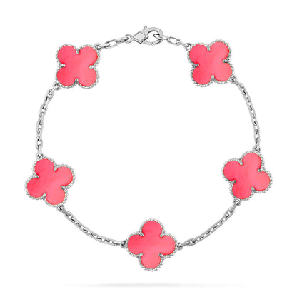 [OAK JURI] CLOVER 5 MOTIFS  PINK MOP BRACELET COLLECTION