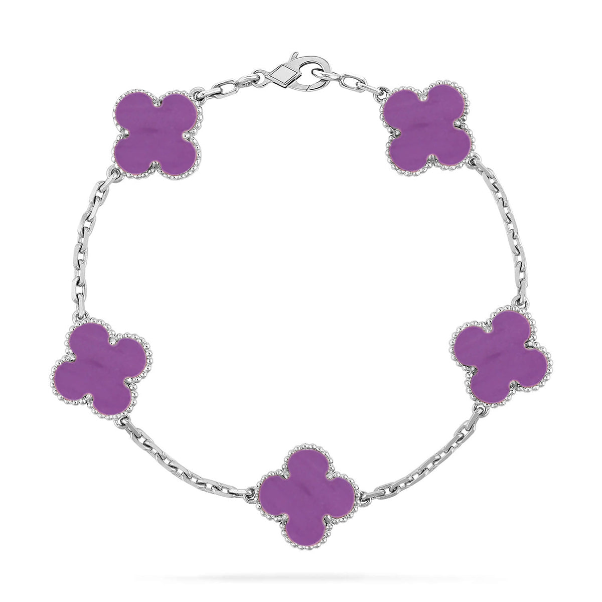 [OAK JURI] CLOVER 5 MOTIF VIOLET BRACELET COLLECTION